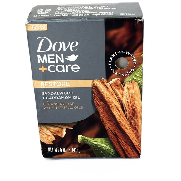 Dove Men + Care Restore Sandalwood Cardamom Oil Plant Based Bar Soap NWT - Picture 1 of 8
